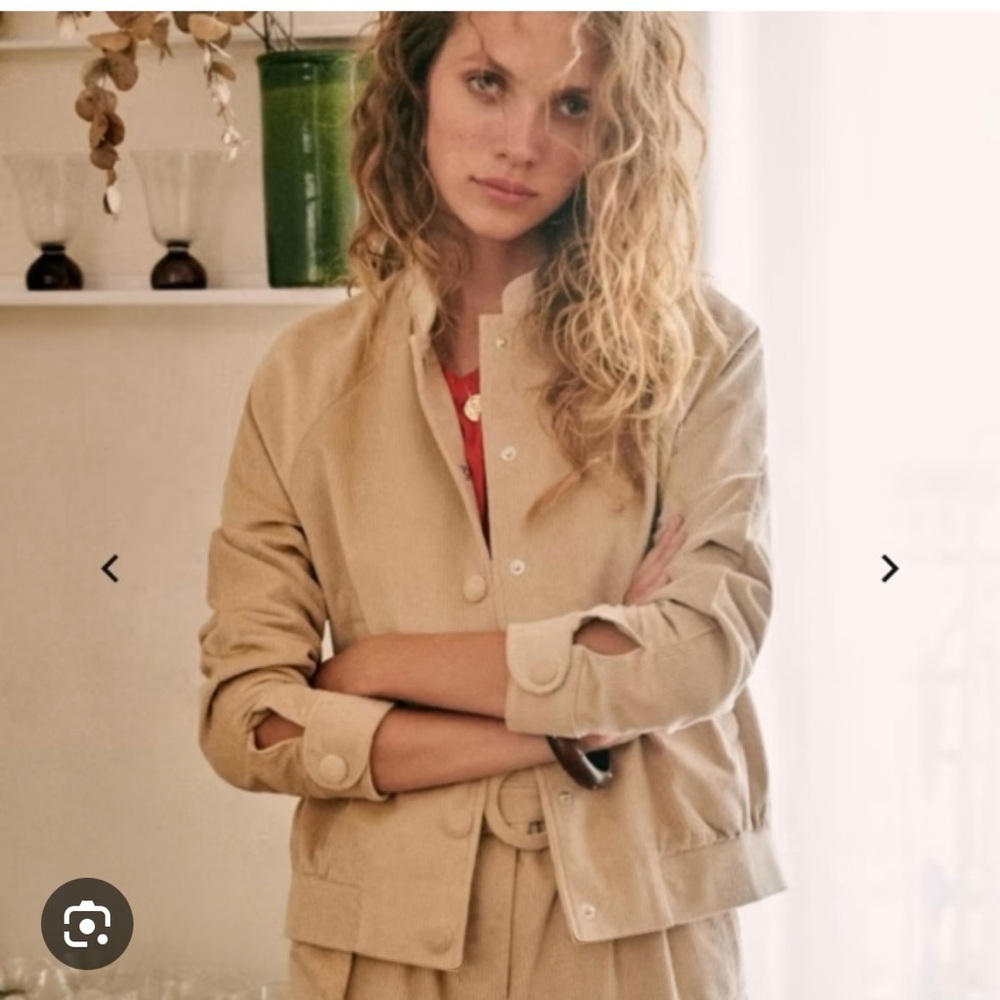 Rare Sezane Mike Cream Corduroy Jacket Sz 4